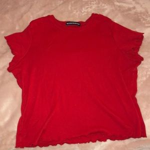 Red ruffled t shirt